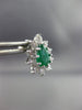ESTATE 1.9CT DIAMOND & AAA COLOMBIAN EMERALD 14K WHITE GOLD STUD EARRINGS #26077