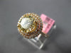 ESTATE LARGE 2.51CT WHITE & FANCY YELLOW DIAMOND 18KT ROSE GOLD ENGAGEMENT RING