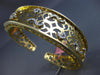 ESTATE WIDE .65CT DIAMOND 14K YELLOW GOLD 3D FILIGREE GRADUATING BANGLE BRACELET