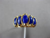 ANTIQUE AAA MARQUISE LAPIS 14KT YELLOW GOLD GRADUATING ROPE PYRAMID RING #23976
