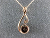ESTATE 1.08CT DIAMOND & AAA GARNET 14KT ROSE GOLD 3D LOVE KNOT INFINITY PENDANT