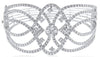 EXTRA LARGE 6.98CT DIAMOND 18K WHITE GOLD FLOWER MULTI LEAF CUFF BANGLE BRACELET