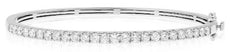 2.04CT DIAMOND 18KT WHITE GOLD CLASSIC ROUND SEMI ETERNITY CUFF BANGLE BRACELET