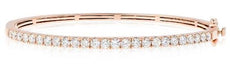 2.10CT DIAMOND 18KT ROSE GOLD CLASSIC ROUND SEMI ETERNITY CUFF BANGLE BRACELET