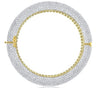 EXTRA LARGE 38.97CT DIAMOND 18K YELLOW GOLD MULTI ROW ROUND PAVE BANGLE BRACELET