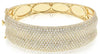 EXTRA LARGE 10.39CT DIAMOND 14KT YELLOW GOLD MULTI ROW CLASSIC BANGLE BRACELET