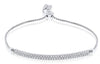 .58CT DIAMOND 18KT WHITE GOLD 3D CLASSIC TWO ROW PAVE BAR LOVE TENNIS BRACELET