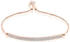 .42CT DIAMOND 18K ROSE GOLD 2 ROW BAR FLEXIBLE ADJUSTABLE SQUARE TENNIS BRACELET
