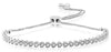 .49CT DIAMOND 18KT WHITE GOLD ROUND ADJUSTABLE HEART SHAPE LOVE TENNIS BRACELET