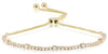 1.06CT DIAMOND 18KT YELLOW GOLD ROUND SEMI ETERNITY ADJUSTABLE TENNIS BRACELET