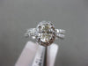 ESTATE 1.42CT DIAMOND 14KT WHITE GOLD OVAL HALO ENGAGEMENT WEDDING RING BAND SET
