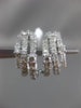 ESTATE WIDE 1.13CT ROUND DIAMOND 18KT WHITE GOLD MULTI ROW WAVE CLIP ON EARRINGS