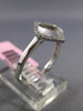 ESTATE .15CT DIAMOND 14KT WHITE GOLD HANDCRAFTED CLASSIC LEAF MATTE & SHINY RING