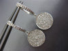 ESTATE .50CT DIAMOND 14KT WHITE GOLD 3D CLUSTER PAVE CIRCULAR HANGING EARRINGS