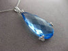 ANTIQUE LARGE 15.54CTW DIAMOND & AAA BLUE TOPAZ 14KT WHITE GOLD DROP PENDANT