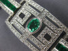 ESTATE EXTRA LARGE 14.61CT DIAMOND & AAA EMERALD 18KT WHITE GOLD TENNIS BRACELET