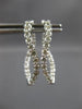 ESTATE 1.0CT DIAMOND 14K WHITE GOLD CLASSIC OVAL CURVED INSIDE OUT HOOP EARRINGS