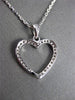 ESTATE .17CT DIAMOND 14K WHITE GOLD CLASSIC OPEN HEART PENDANT & CHAIN BEAUTIFUL