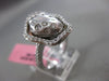 ESTATE LARGE .65CT DIAMOND 18KT WHITE GOLD 3D NUGGET HALO MATTE & SHINY FUN RING