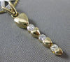 ESTATE .28CT DIAMOND 14KT YELLOW GOLD 3 STONE PAST PRESENT FUTURE HEART PENDANT