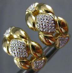 ESTATE .15CT DIAMOND 14KT TWO TONE GOLD 3D CLASSIC PAVE CLIP ON EARRINGS #21709