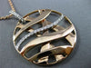 ESTATE LARGE .25CT DIAMOND 18K WHITE & ROSE GOLD 3D CIRCULAR CRISS CROSS PENDANT