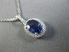 ESTATE 1.21CT DIAMOND & AAA SAPPHIRE 14KT WHITE GOLD OVAL HALO FLOATING PENDANT