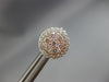 ESTATE LARGE 1.54CT WHITE & PINK DIAMOND 14KT WHITE & ROSE GOLD 3D HALO EARRINGS