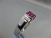ESTATE WIDE 3.17CT DIAMOND & RUBY 18KT WHITE GOLD RECTANGULAR DOUBLE SIDED RING