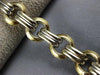 ESTATE 14KT WHITE & YELLOW GOLD 3D ITALIAN HANDCRAFTED CIRCULAR BRACELET #22721