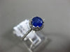 ESTATE .92CT DIAMOND & AAA SAPPHIRE 14K WHITE GOLD 3D ROUND HALO ENGAGEMENT RING