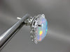 LARGE 7.82CT DIAMOND & AAA OPAL 14KT YELLOW GOLD CLASSIC OVAL HALO STUD EARRINGS