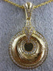 ESTATE LARGE .56CT DIAMOND 18KT YELLOW GOLD V SHAPE CIRCLE OF LIFE LOVE PENDANT