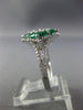 LARGE 1.35CT DIAMOND & AAA EMERALD 14K WHITE GOLD MULTI SHAPE SQUARE FLOWER RING