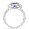 ESTATE 2.47CT DIAMOND & AAA SAPPHIRE 14KT WHITE GOLD THREE STONE ENGAGEMENT RING