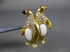 ANTIQUE LARGE .34CT DIAMOND & AAA RUBIES 18KT YELLOW GOLD 3D PENGUIN BROOCH PIN