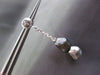 ESTATE LONG .12CT DIAMOND 14K WHITE & BLACK GOLD 3D HAMMER LOOK HANGING EARRINGS