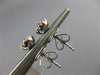 ESTATE .86CT DIAMOND & AAA SAPPHIRE 14KT WHITE GOLD 3D OVAL HALO STUD EARRINGS