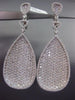 ESTATE MASSIVE 9.06CT DIAMOND 18KT WHITE GOLD CLIP ON HANGING DROP EARRINGS E/F