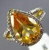 ESTATE 2.91CT DIAMOND & AAA CITRINE 14KT YELLOW GOLD PEAR SHAPED ENGAGEMENT RING