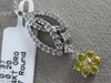 ESTATE LARGE .57CT DIAMOND & AAA YELLOW SAPPHIRE 14KT WHITE GOLD FLOWER PENDANT