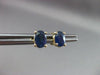 ESTATE 1.20CT AAA SAPPHIRE 14KT YELLOW GOLD SOLITAIRE OVAL STUD EARRINGS #22317