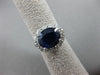 ESTATE WIDE 7.92CT DIAMOND & SAPPHIRE 14KT WHITE GOLD OVAL HALO ENGAGEMENT RING