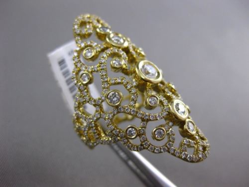 ESTATE EXTRA LARGE 1.89CT DIAMOND 18KT YELLOW GOLD 3D OPEN FILIGREE ETOILE RING