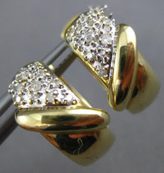 ESTATE .30CT DIAMOND 14KT TWO TONE GOLD 3D CLASSIC PAVE CLUSTER EARRINGS #21221