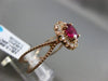 ESTATE WIDE 1.40CTW DIAMOND & AAA RUBY 14KT ROSE GOLD HALO CLASSIC INFINITY RING