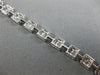 ESTATE 4.04CT ROUND & BAGUETTE DIAMOND 18KT WHITE GOLD 3D SQUARE TENNIS BRACELET