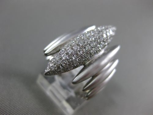 ESTATE LARGE 1.17CT DIAMOND 18K WHITE GOLD 3D MARQUISE GRADUATING FILIGREE RING