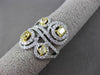 ESTATE 2.25CT WHITE & YELLOW DIAMOND 18K TWO TONE GOLD INFINITY DOUBLE HALO RING