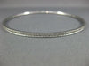 1.55CT DIAMOND 18K WHITE GOLD ROUND INFINITY MILGRAIN ETERNITY BANGLE BRACELET